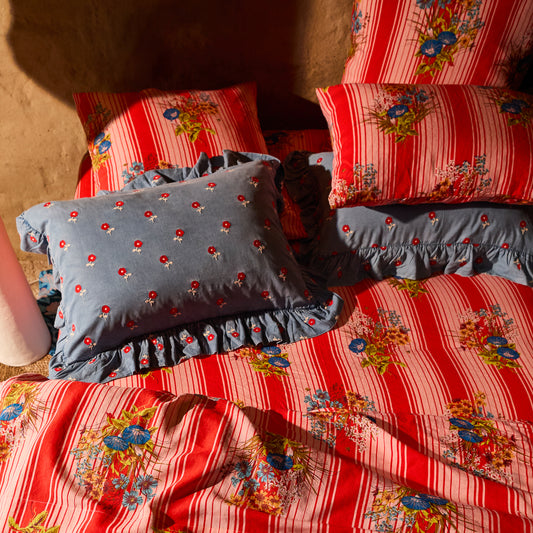 Anneliese Ruffle Pillowcase (x1) - Poppy