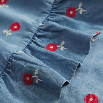 Anneliese Ruffle Pillowcase (x1) - Poppy