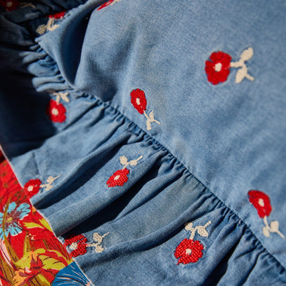 Anneliese Ruffle Pillowcase (x1) - Poppy