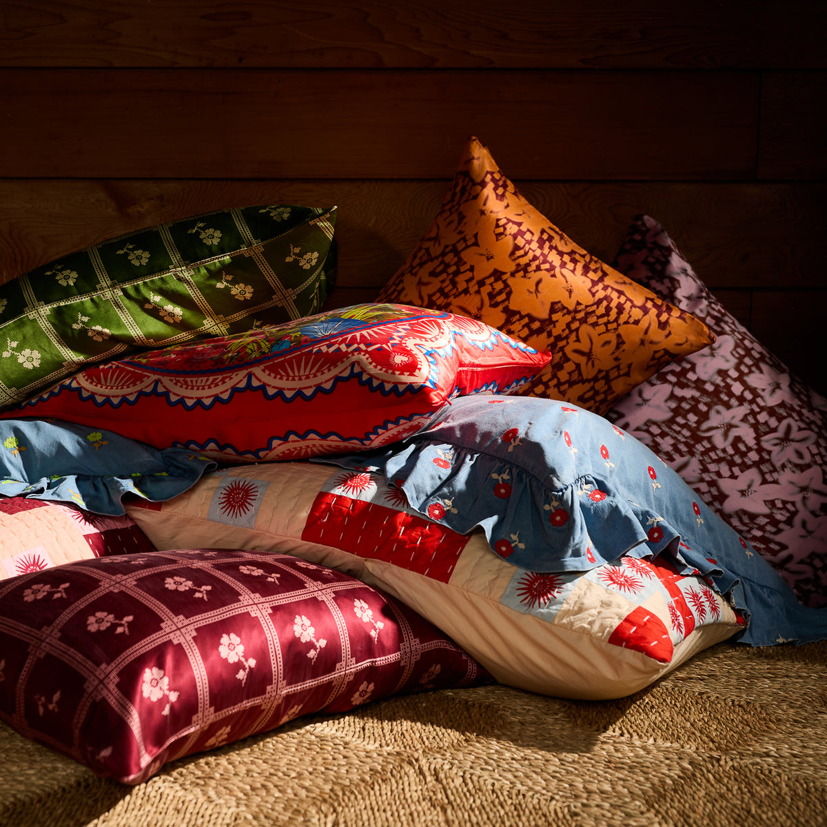 Anneliese Ruffle Pillowcase (x1) - Poppy