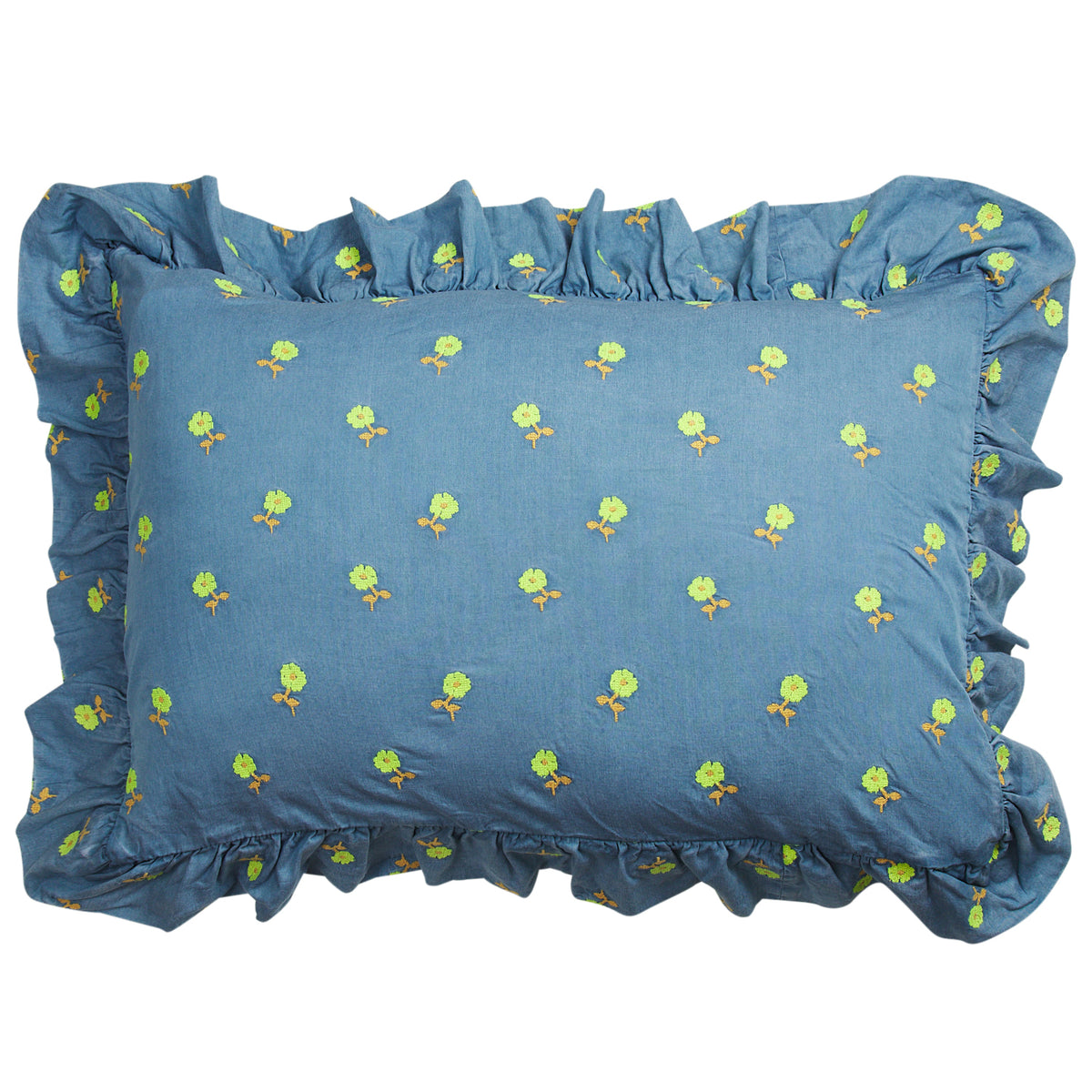 Anneliese Ruffle Pillowcase (x1) - Peridot