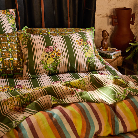 Dempsey Linen Pillowcase Set - Hunter Green