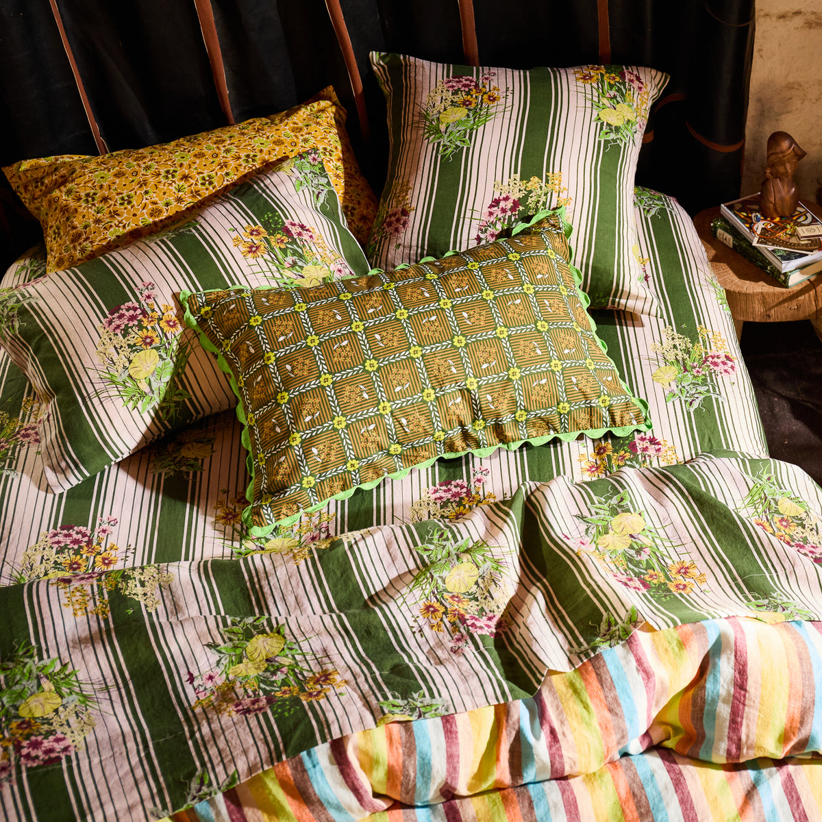 Dempsey Linen Pillowcase Set - Hunter Green