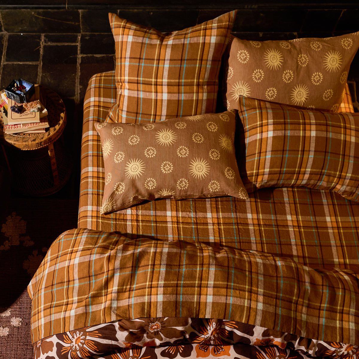 Frances Linen Pillowcase Set - Sable