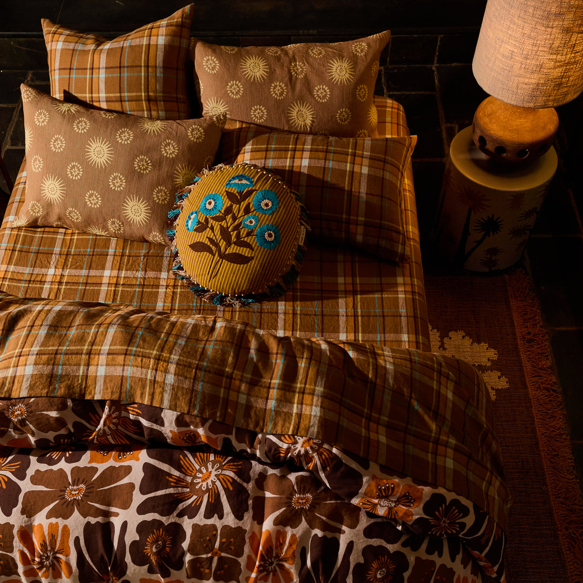 Frances Linen Pillowcase Set - Sable