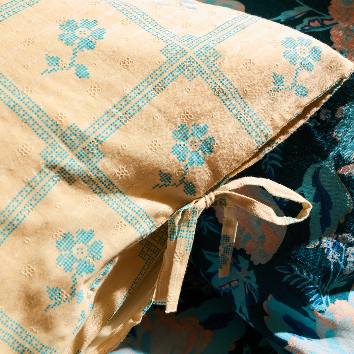 Bonny Cotton Pillowcase Set - Turquoise