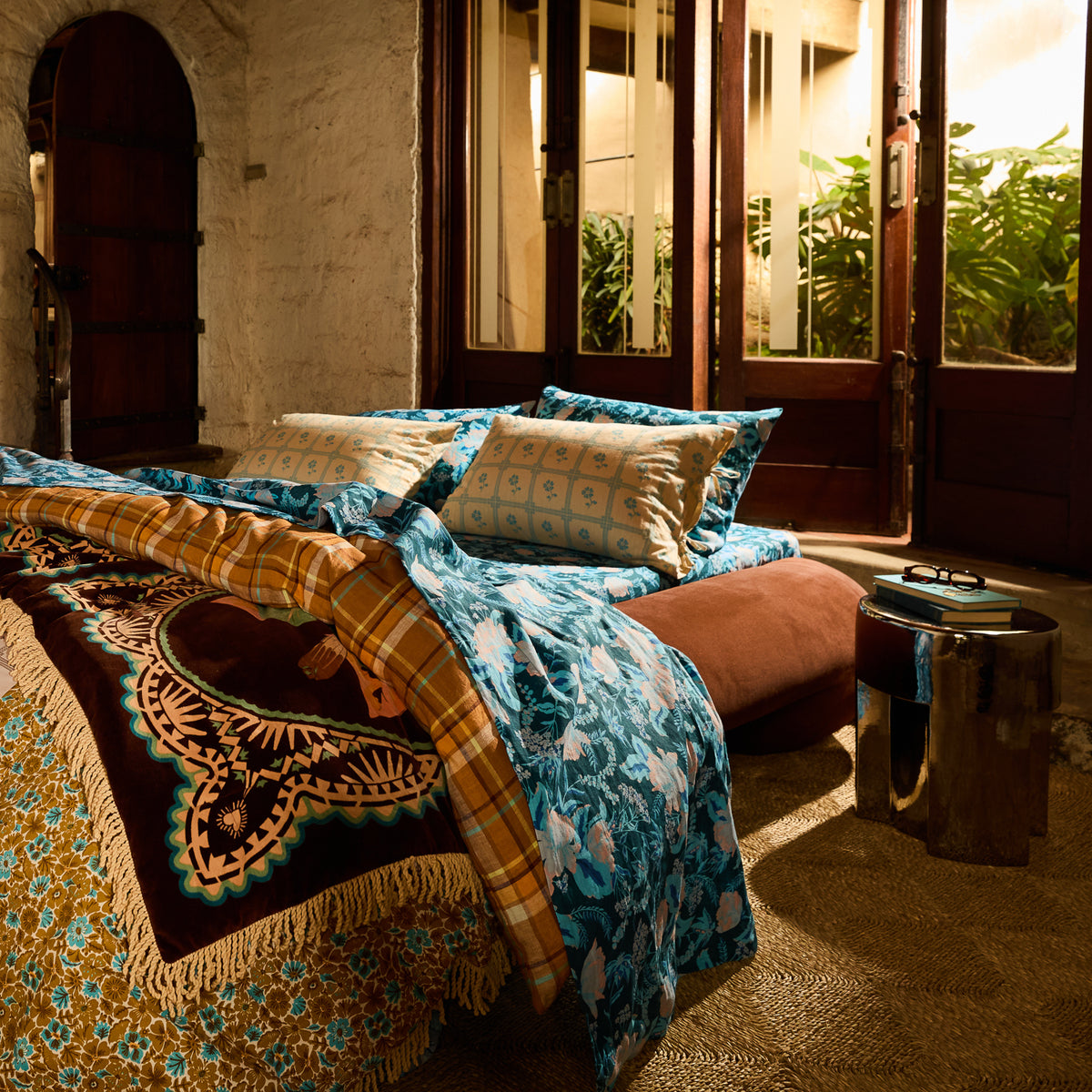 Bonny Cotton Pillowcase Set - Turquoise