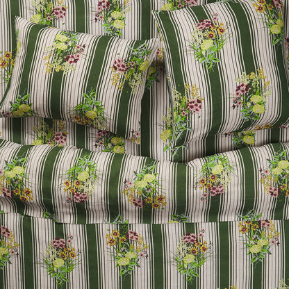 Dempsey Linen Quilt Cover - Hunter Green