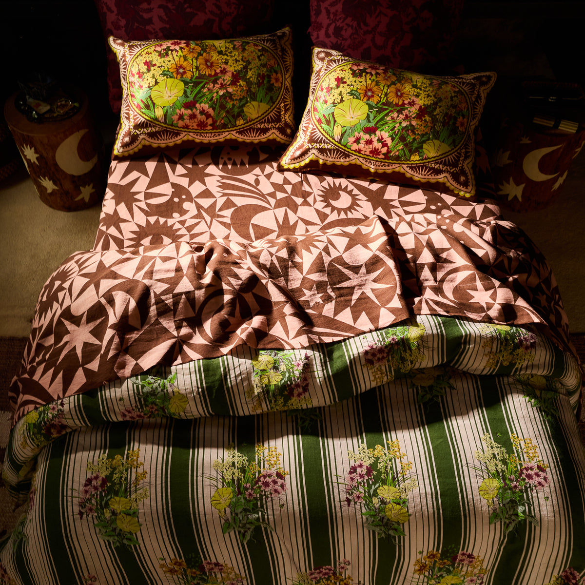 Dempsey Linen Quilt Cover - Hunter Green