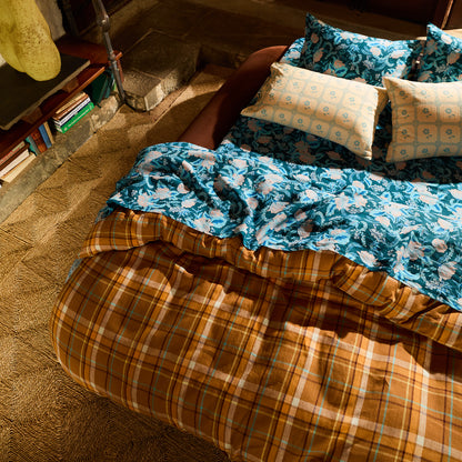 Frances Linen Quilt Cover - Sable