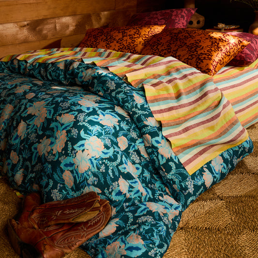 Sierra Linen Quilt Cover - Sodalite