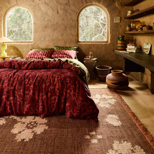 Sierra Linen Quilt Cover - Terracotta