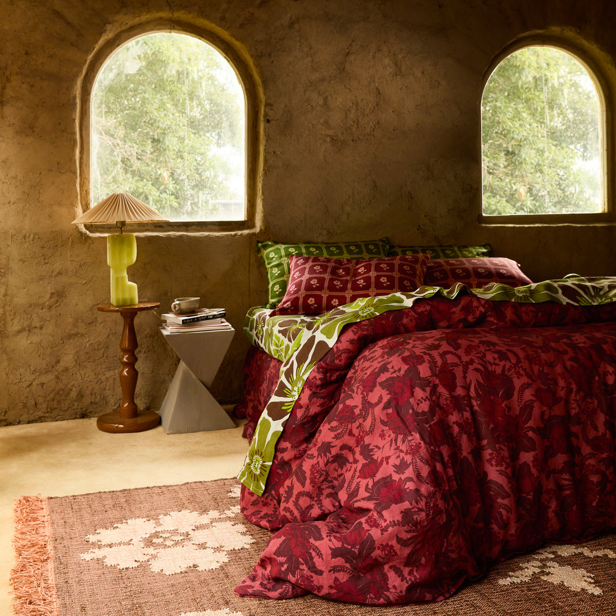 Sierra Linen Quilt Cover - Terracotta