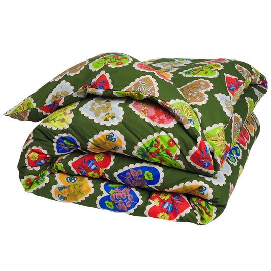 Loretta Cotton Quilt Cover - Hunter Green