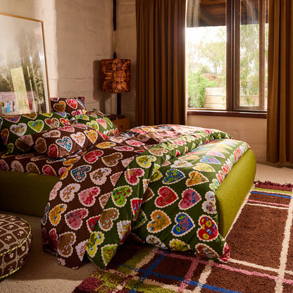 Loretta Cotton Quilt Cover - Hunter Green