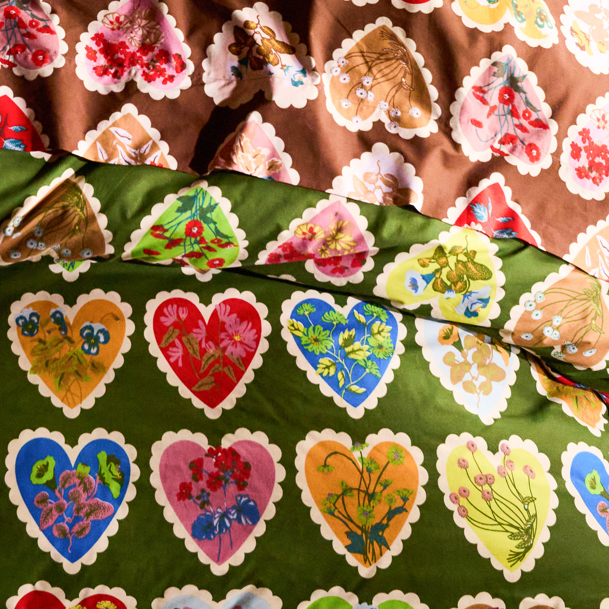 Loretta Cotton Quilt Cover - Hunter Green