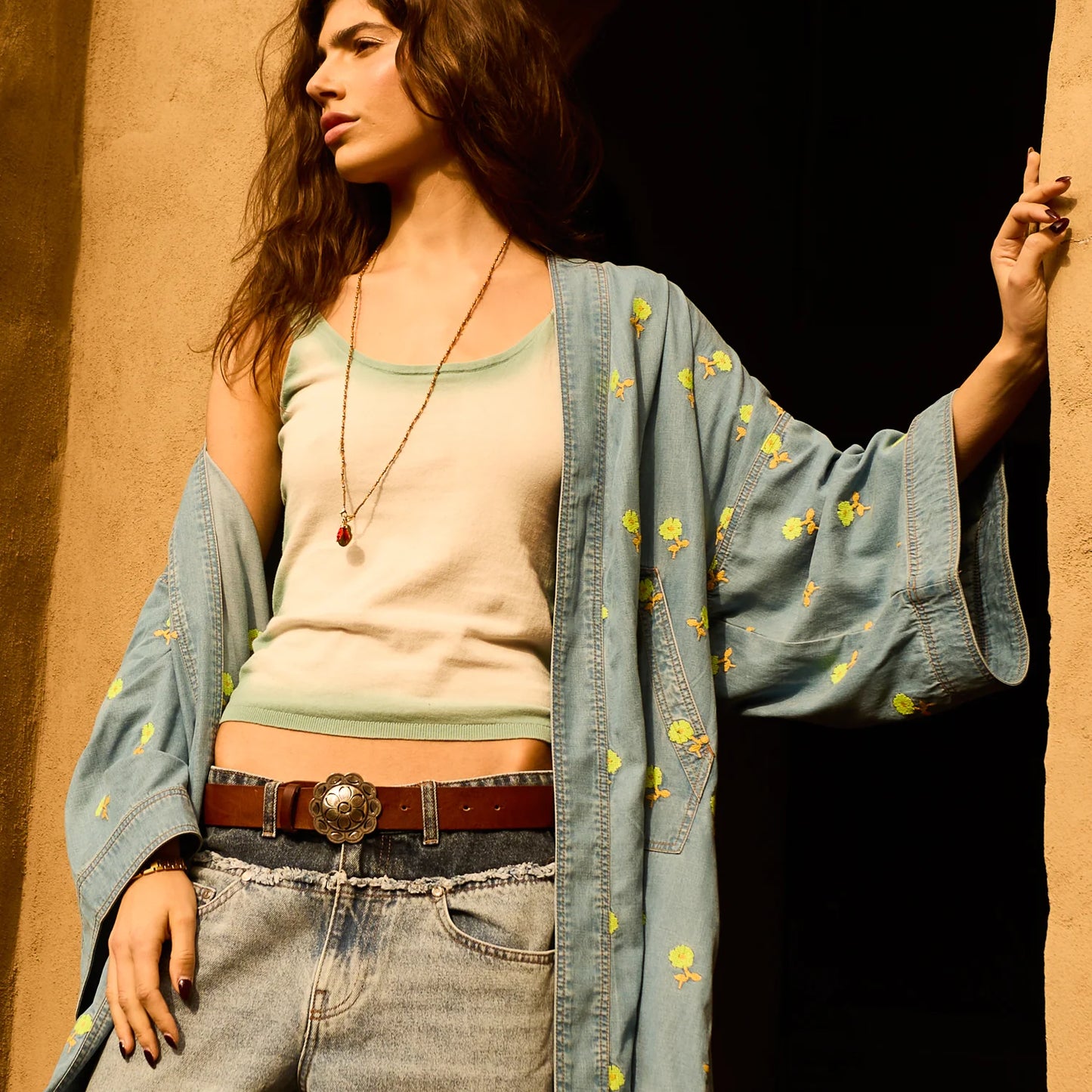 Anneliese Denim Robe - Peridot