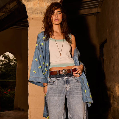 Anneliese Denim Robe - Peridot