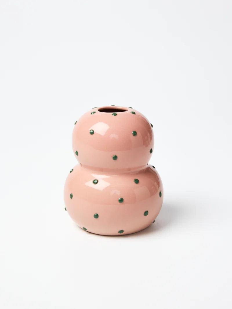 Fonda Vase Pink Green Dotty