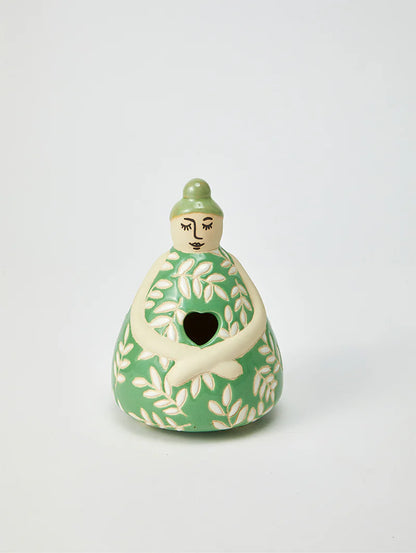 Nonna Green Floral Vase