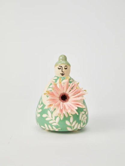 Nonna Green Floral Vase