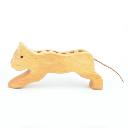 Wooden Pencil Holder - Cat