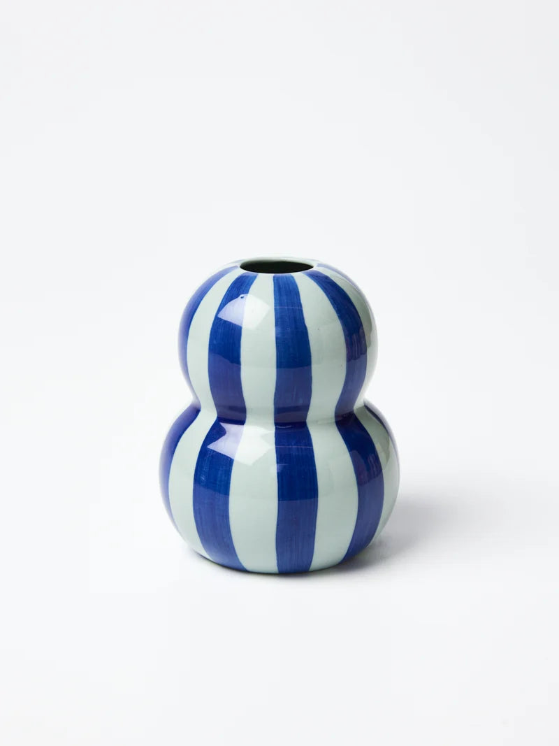 Fonda Vase Tonal Blue Stripe