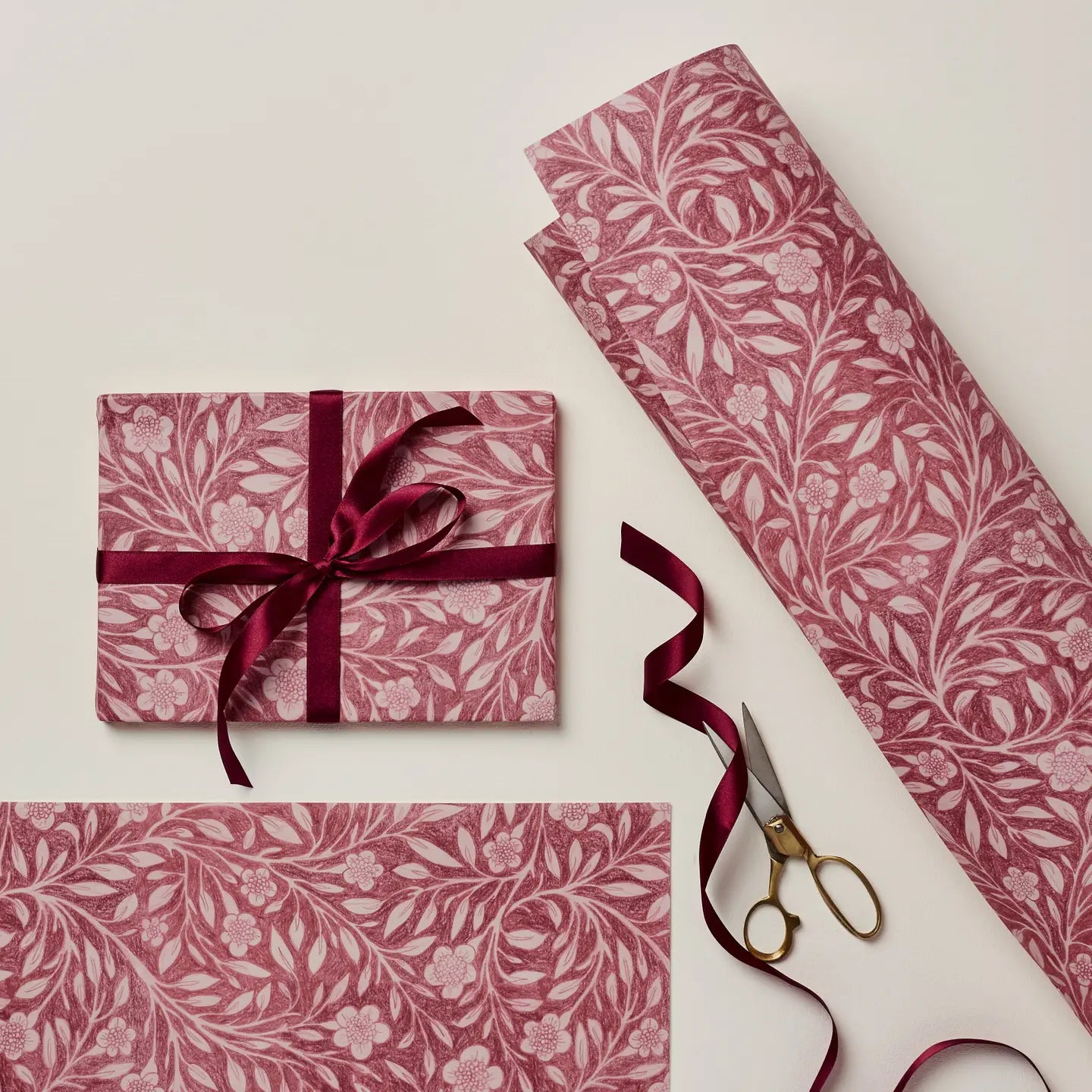 Pink Flora Patterned Paper