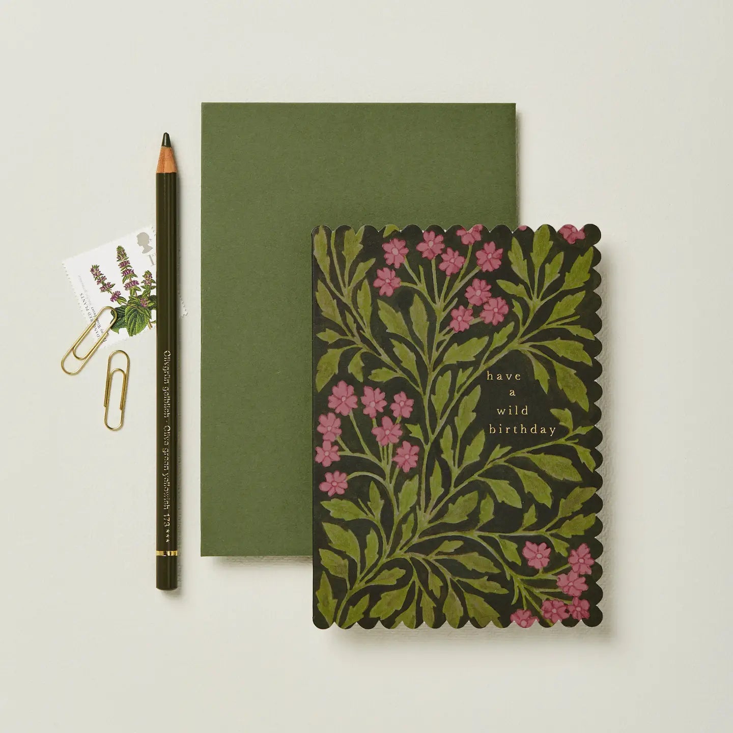 Green Flora Wild Birthday Card