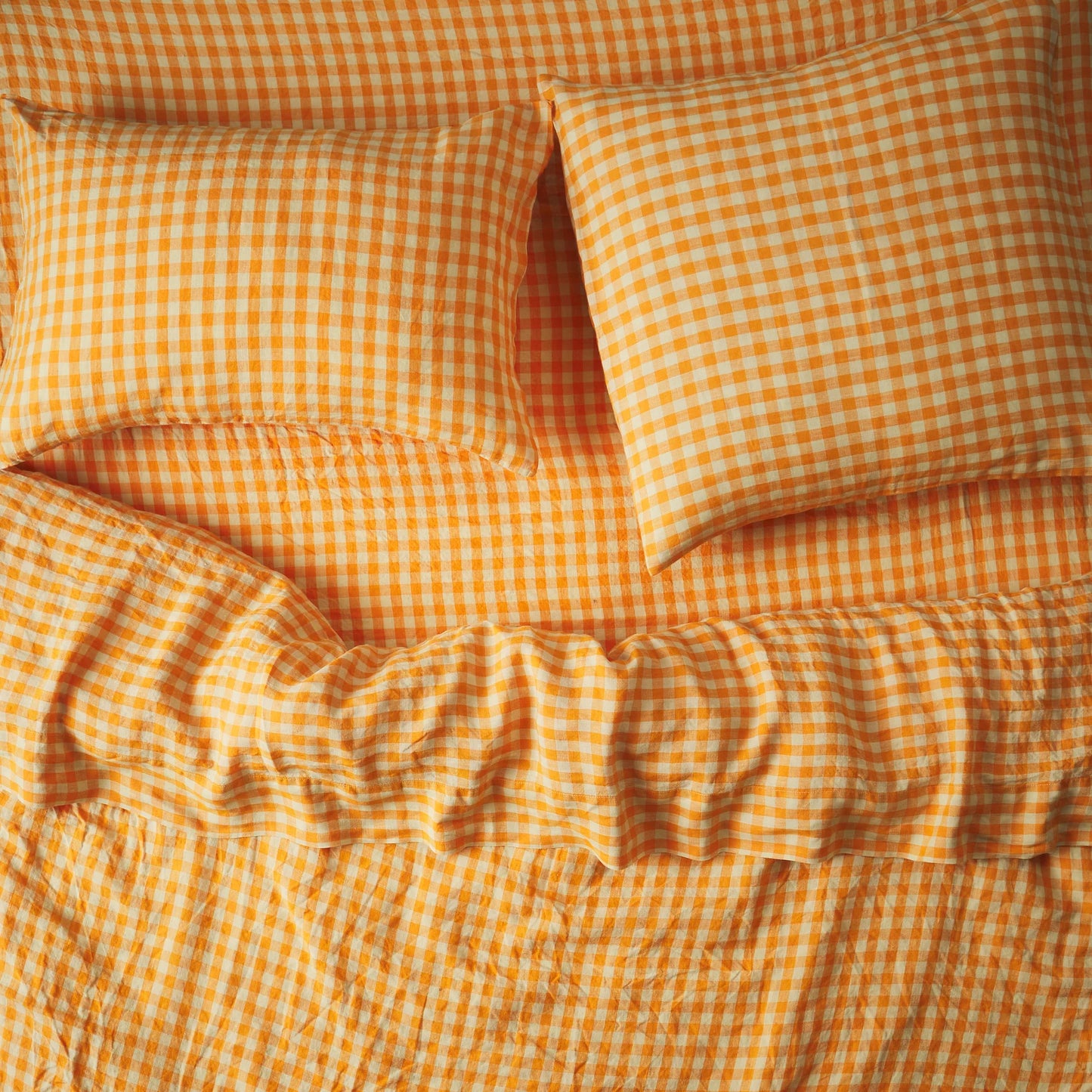 Kirby Linen Sheet - Persimmon flat / fitted