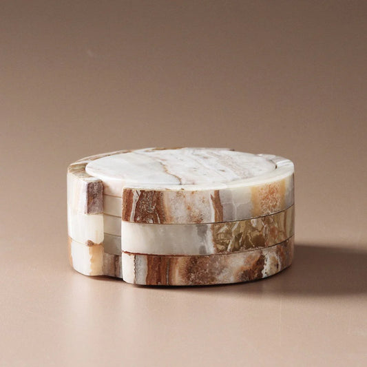 Odite Coasters (Set Of 4) Onyx Travertine