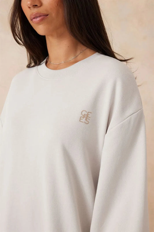Oversized Slouchy Crew Almond