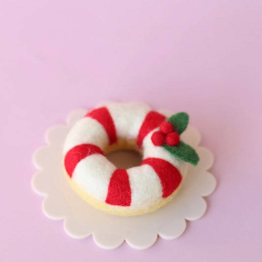 Felt Candy Cane Donut