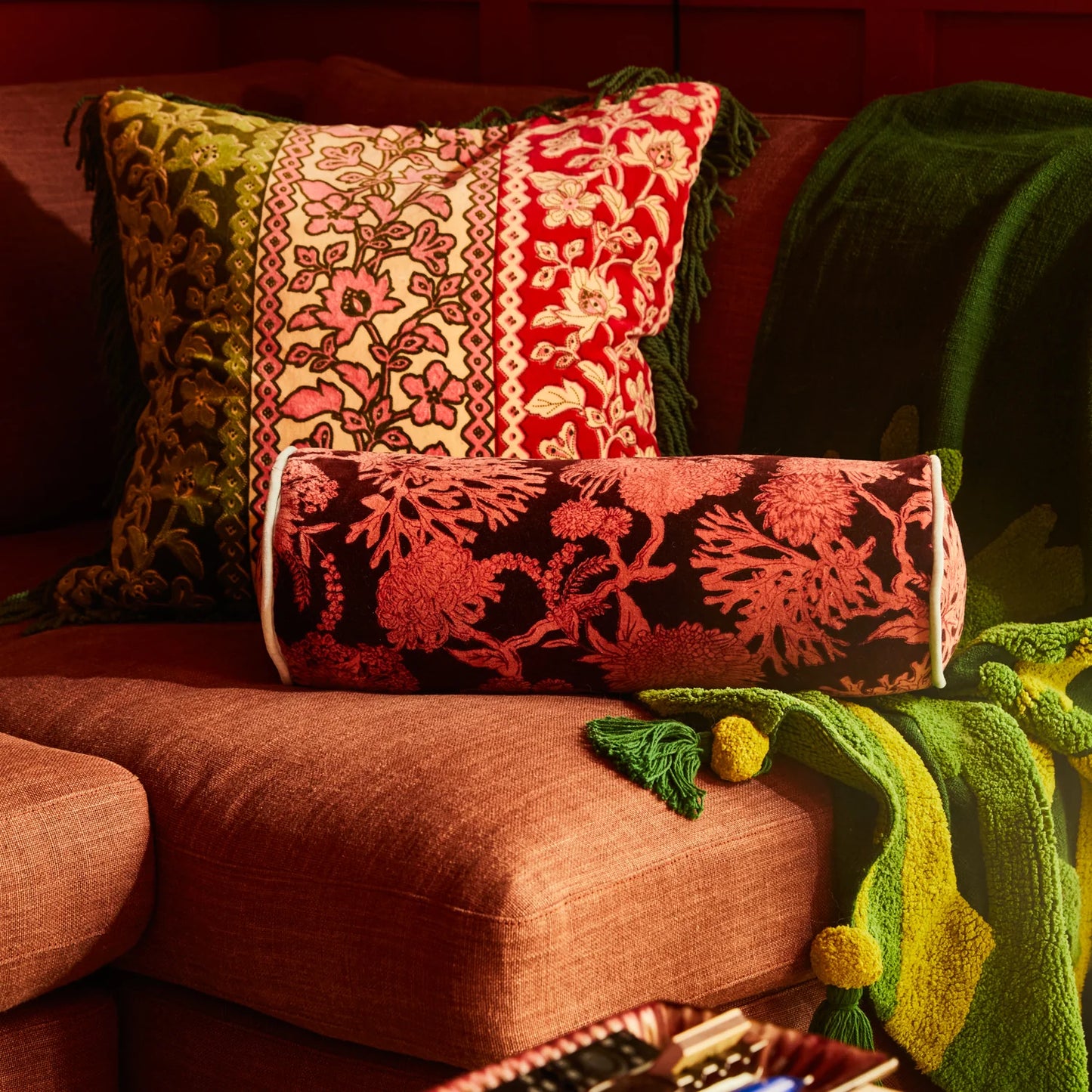 Delphine Velvet Bolster Cushion