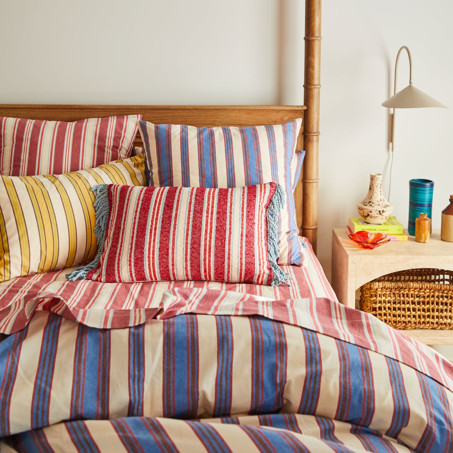 Selene Woven Cushion - Crimson