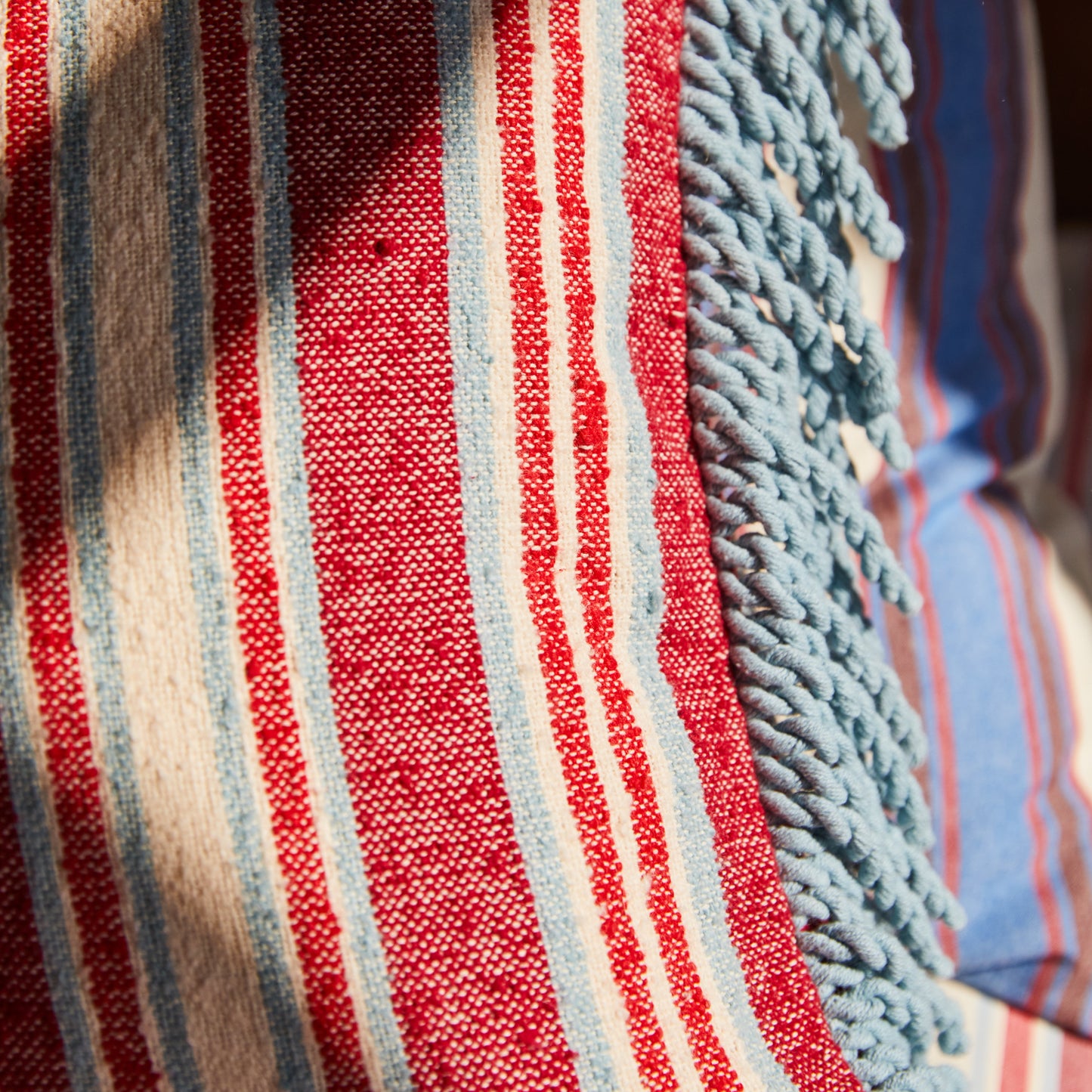 Selene Woven Cushion - Crimson