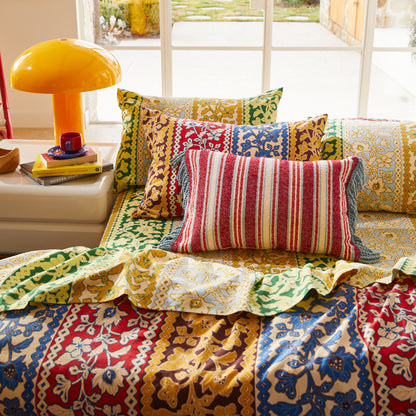 Selene Woven Cushion - Crimson