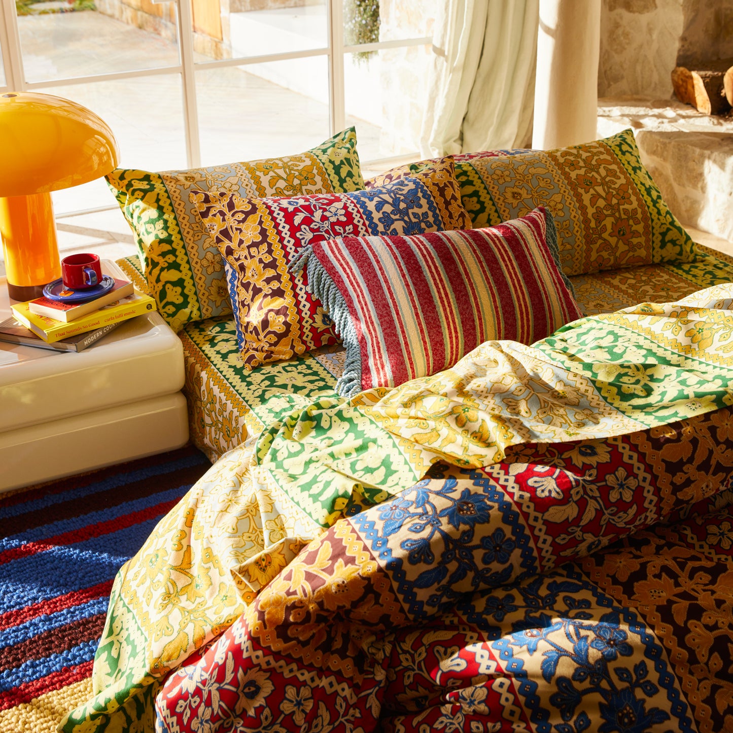 Selene Woven Cushion - Crimson