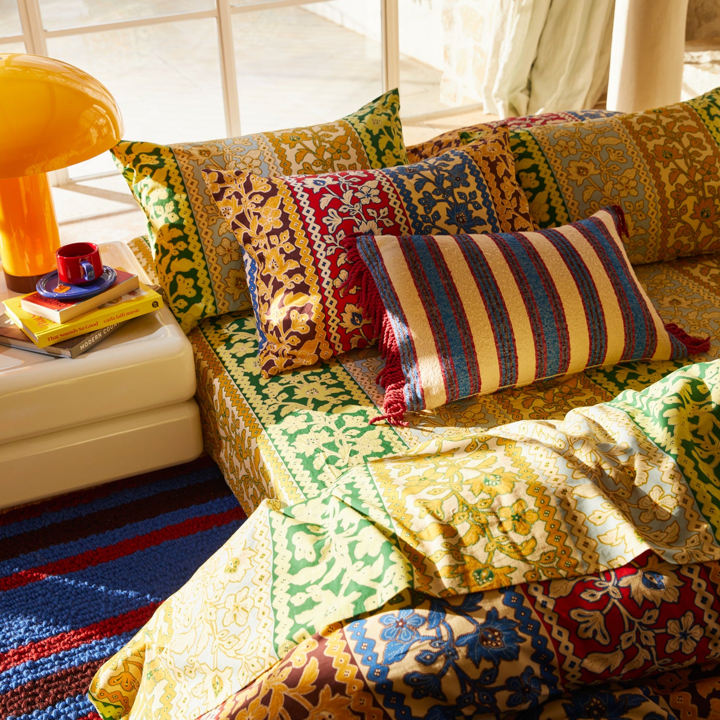 Selene Woven Cushion - Azure