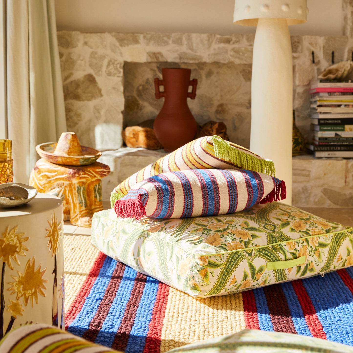 Selene Woven Cushion - Azure