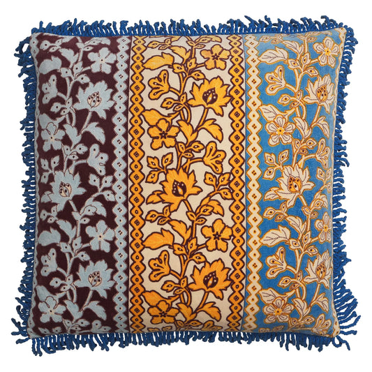 Thea Velvet Cushion - Azure