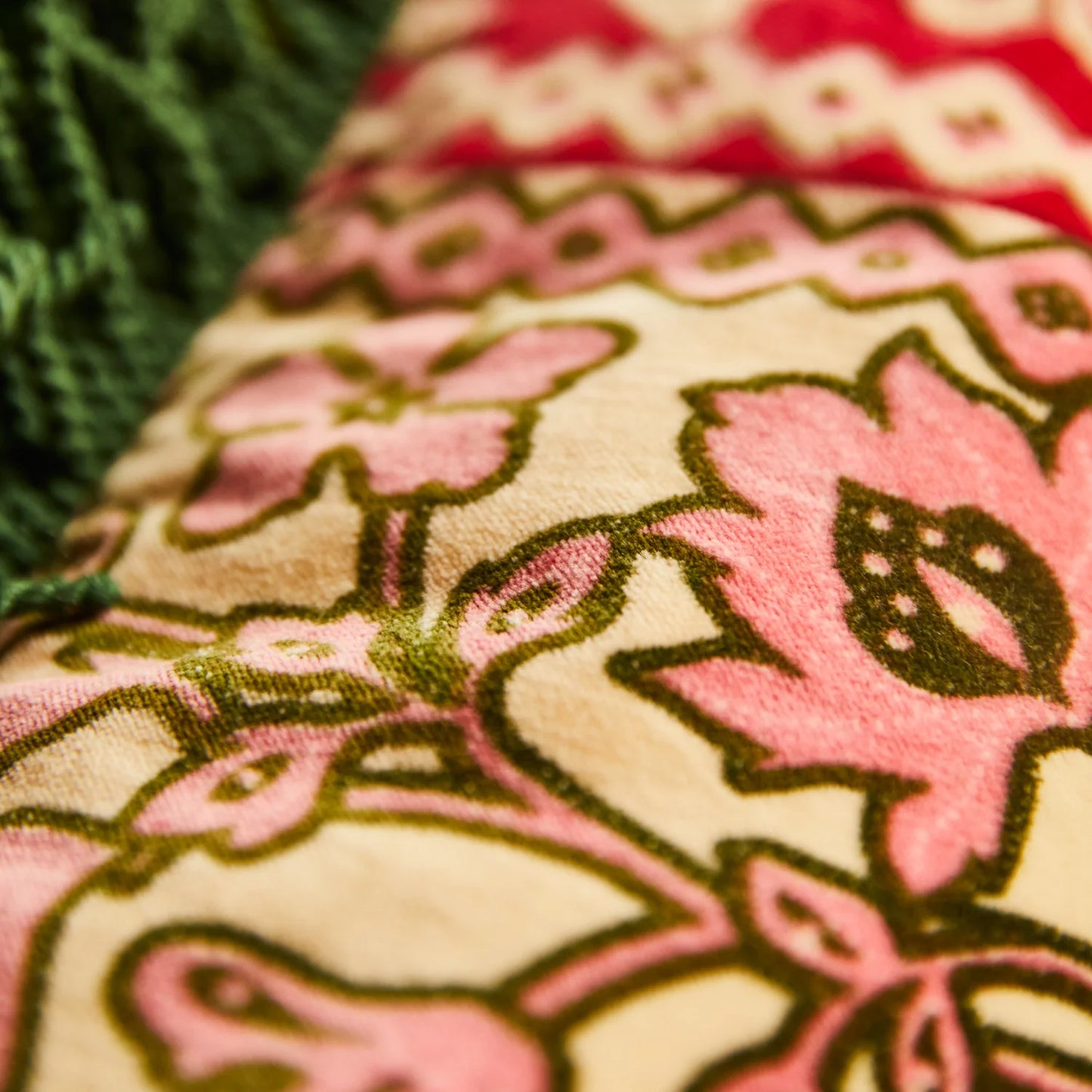 Thea Velvet Cushion - Kelp