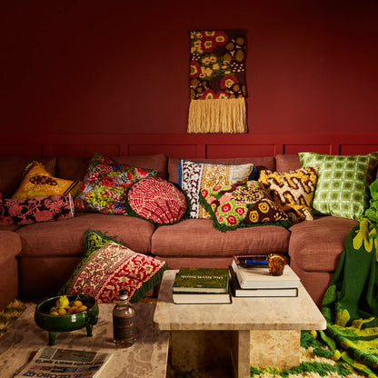 Thea Velvet Cushion - Kelp