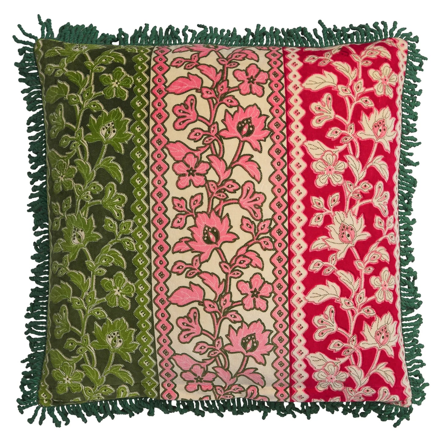 Thea Velvet Cushion - Kelp