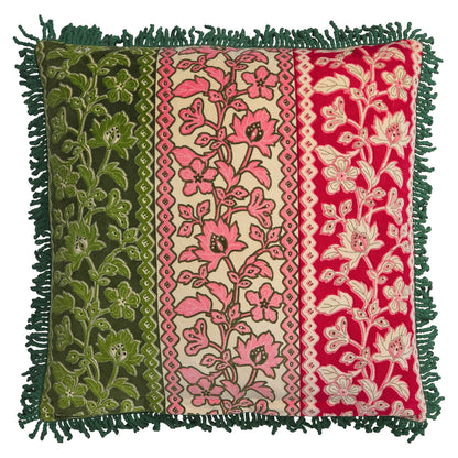 Thea Velvet Cushion - Kelp