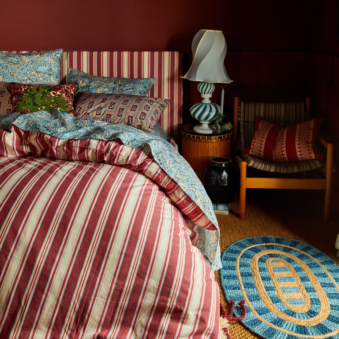 Fernanda Jute Mat - Cerulean