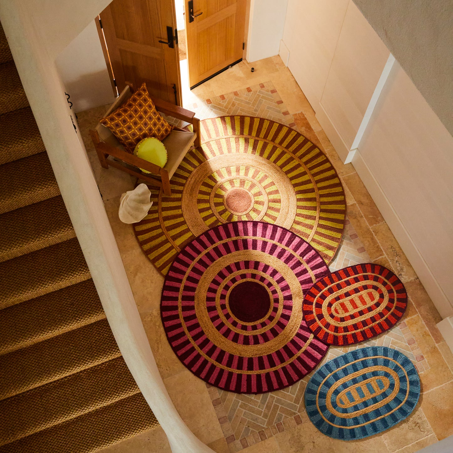 Fernanda Jute Mat - Cerulean