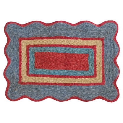 Melvie Jute Mat - Cerulean