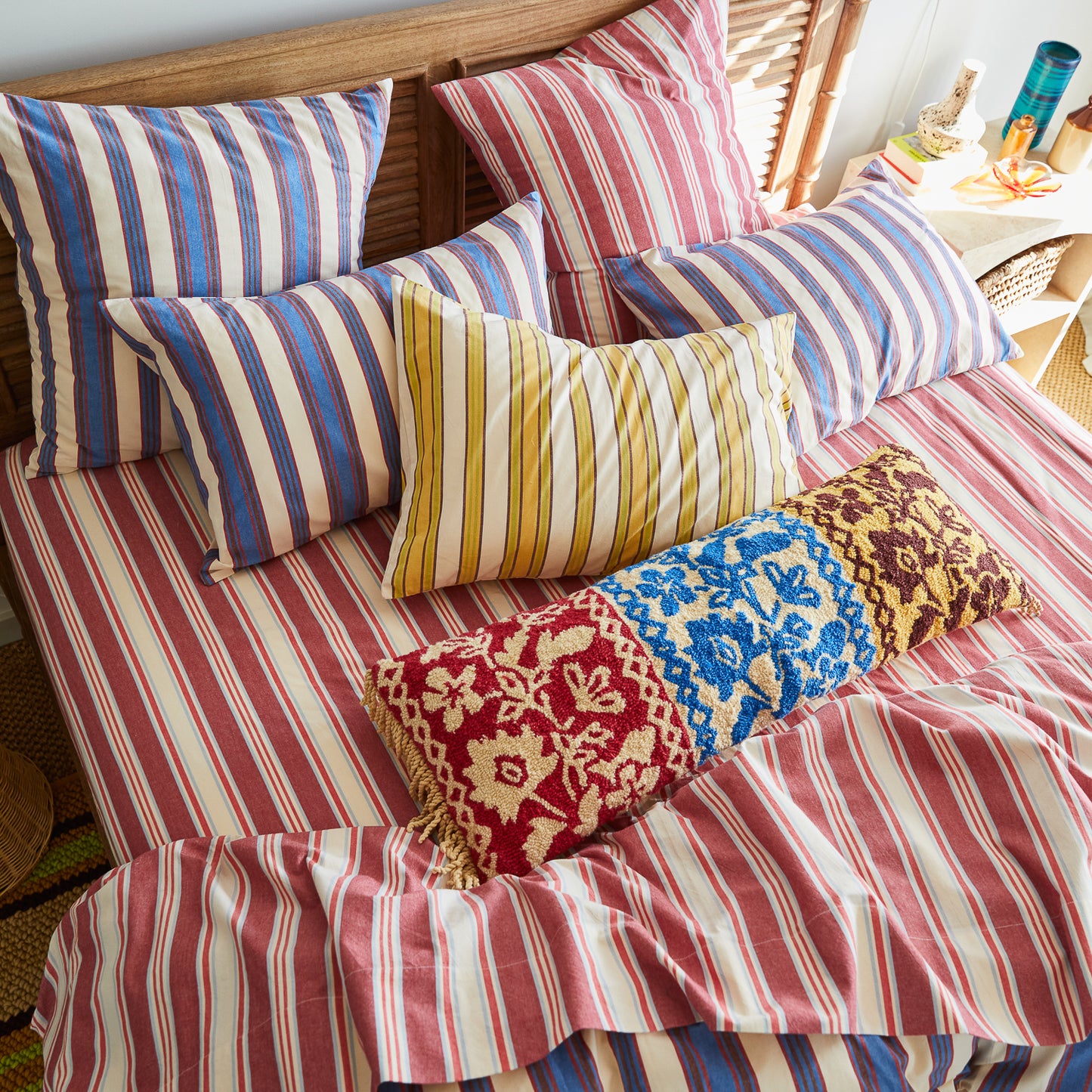 Selene Cotton Pillowcase Set - Azure