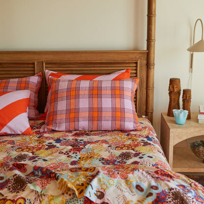 Isla Linen Pillowcase Set - Vivid Coral